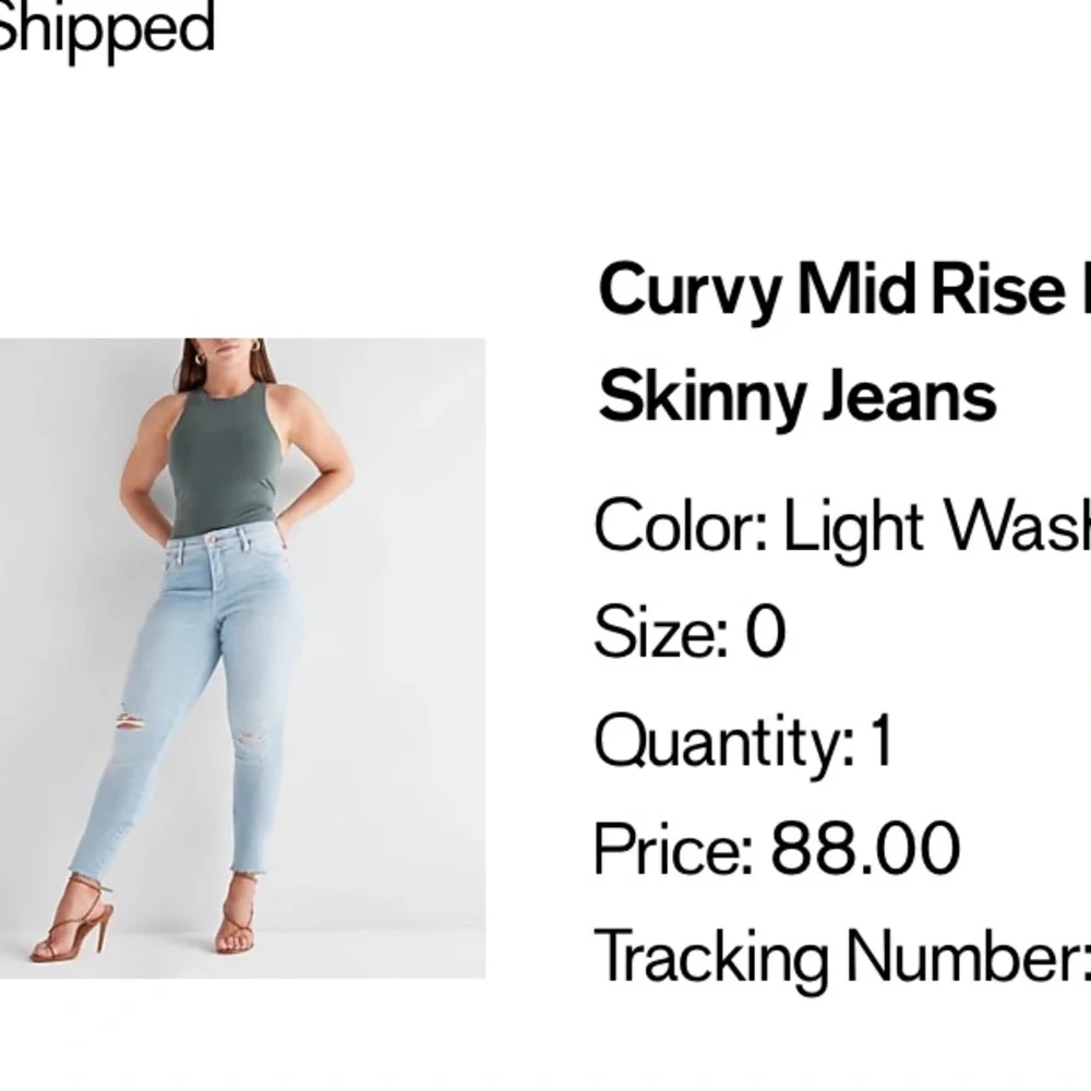 Curvy Mid Rise Express Ripped Skinny Jeans - Picture 4 of 4